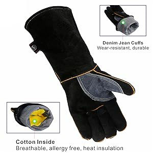 details - black leather welder gloves (4) details - black leather welder gloves (4)