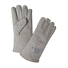 Dark Green Split Leather Gloves with Fleece Lining 