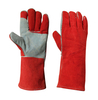 Sapphire Blue Cowhide Long Welder Leather Gloves with Gun Cut Reinforcement
