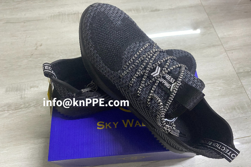 Breathable flying knit upper | light weight | steel toe, anti-static and anti-smash | hot sale safety protection shoes