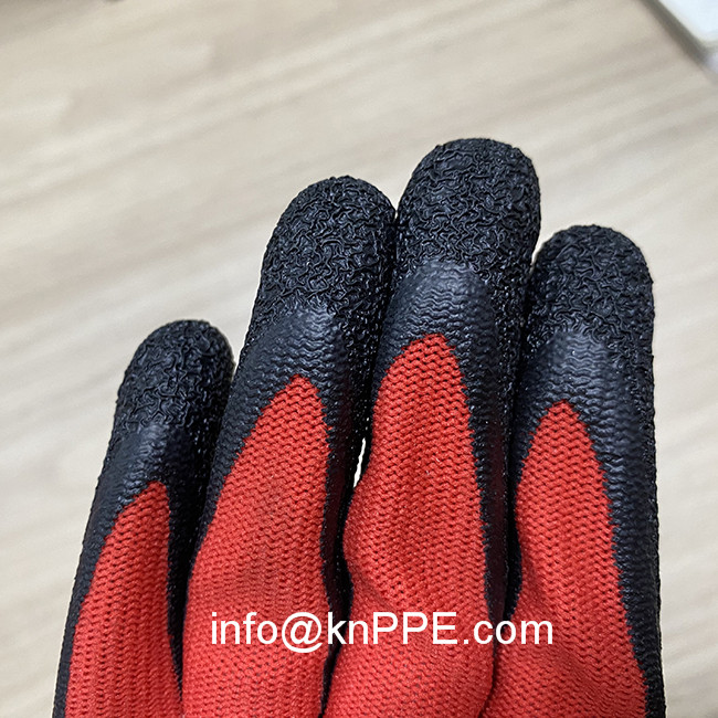 13 gauge red black latex palm coated gloves03