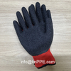 13 Gauge Nylon Latex Palm Coated Working Gloves with Crinkle-Finishing, Red Black Latex Coated Working Hand Gloves