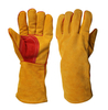 Sapphire Blue Cowhide Long Welder Leather Gloves with Gun Cut Reinforcement