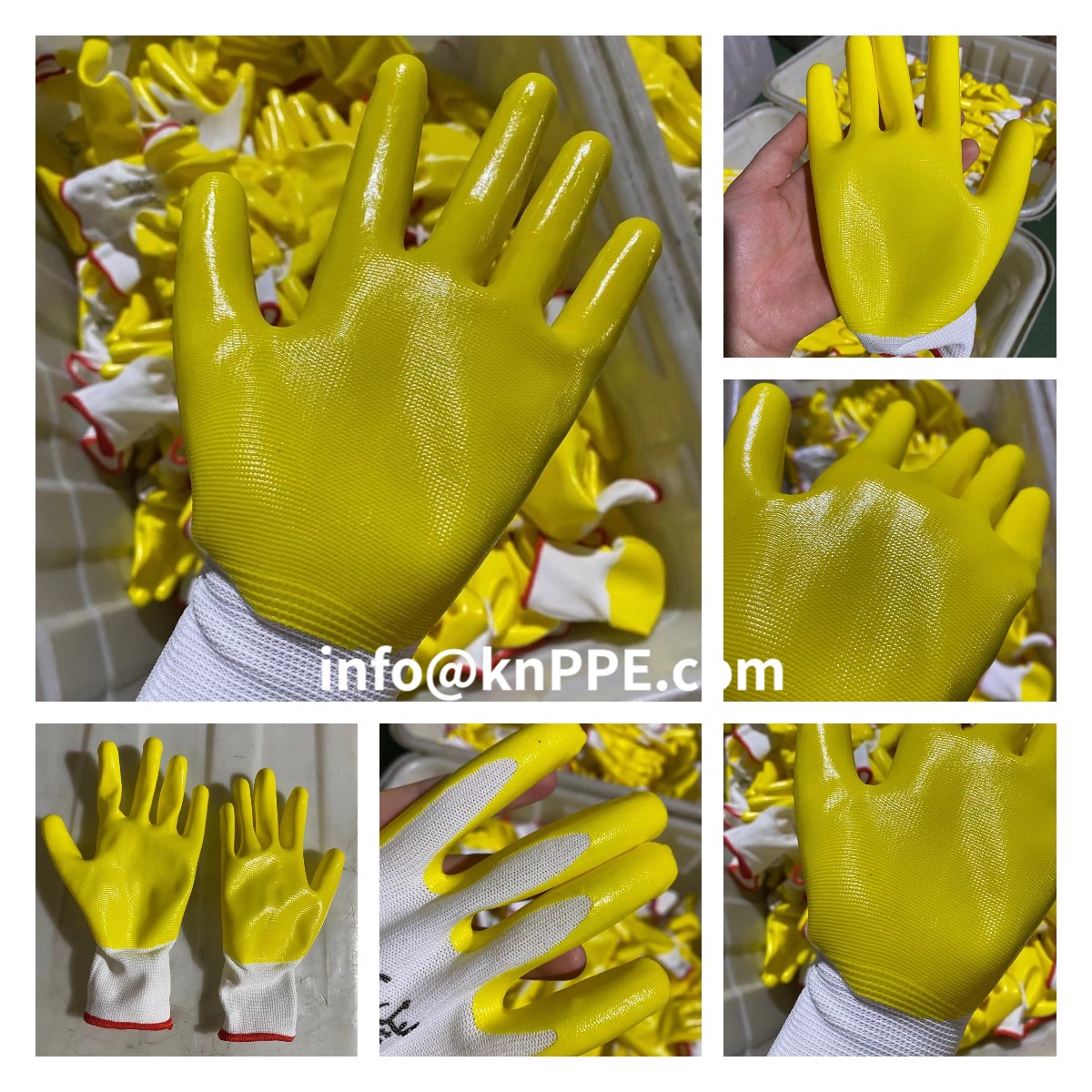 Anti oil anti acid nitrile coated working gloves