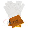 TIG Welding Gloves – Large, Kevlar Thread Welding Gloves with 4 Inch Gold Cuffing, Straight Thumb, Cow Grain Leather Palm Welding Gloves