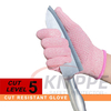 Cut Resistant Work Gloves with Grip Dots, Food Grade Level 5 Safety Protective Cutting Glove for Kitchen, Whittling,Mandolin