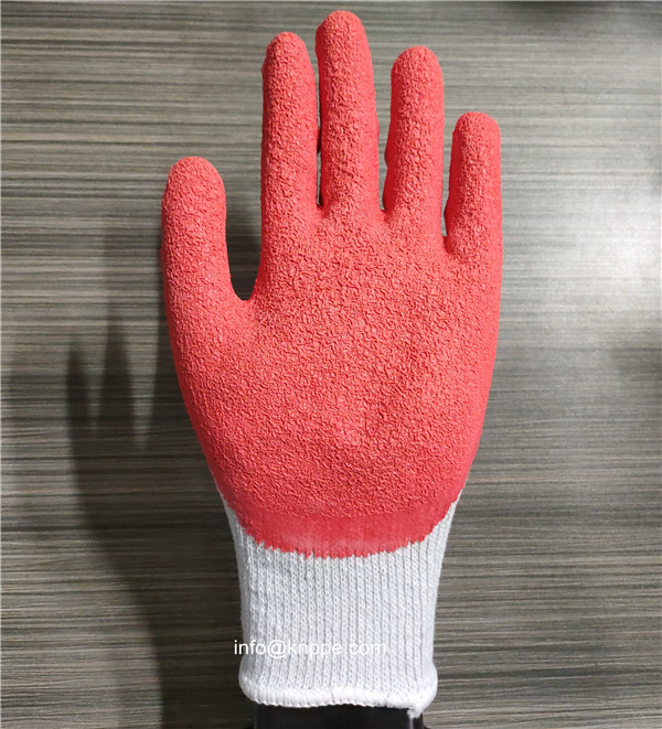 Economic Style Crinkle Latex Coated Gloves, Construction Latex Palm Dipping Work Gloves