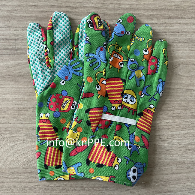 kids glove, garden outdoor protective hand glove, canvas drill flower glove4