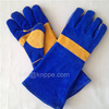 Sapphire Blue Cowhide Leather Gloves with Lining & Reinforcement on The Palm And The Thumb