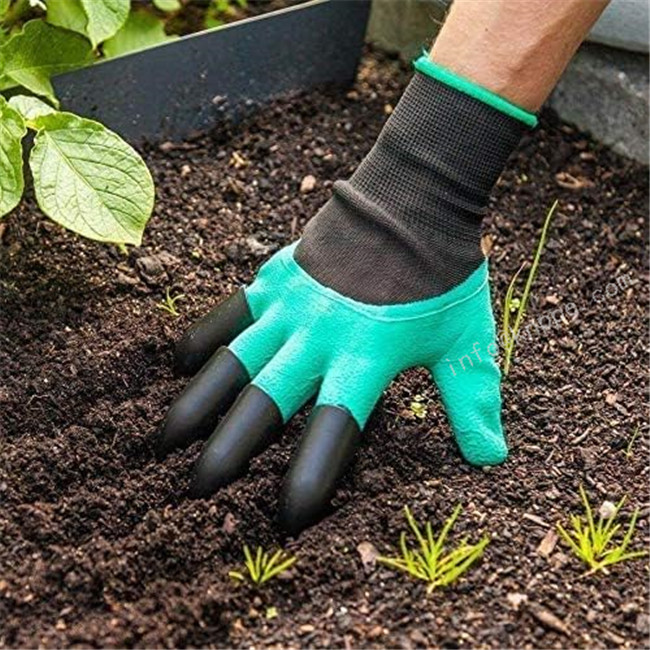 Garden working gloves, latex foam coated safety gloves with ABS claw 45