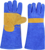 KN8186 Navy Blue Split Leahter Gloves with Lining & Reinforcement on The Plam And Thumb