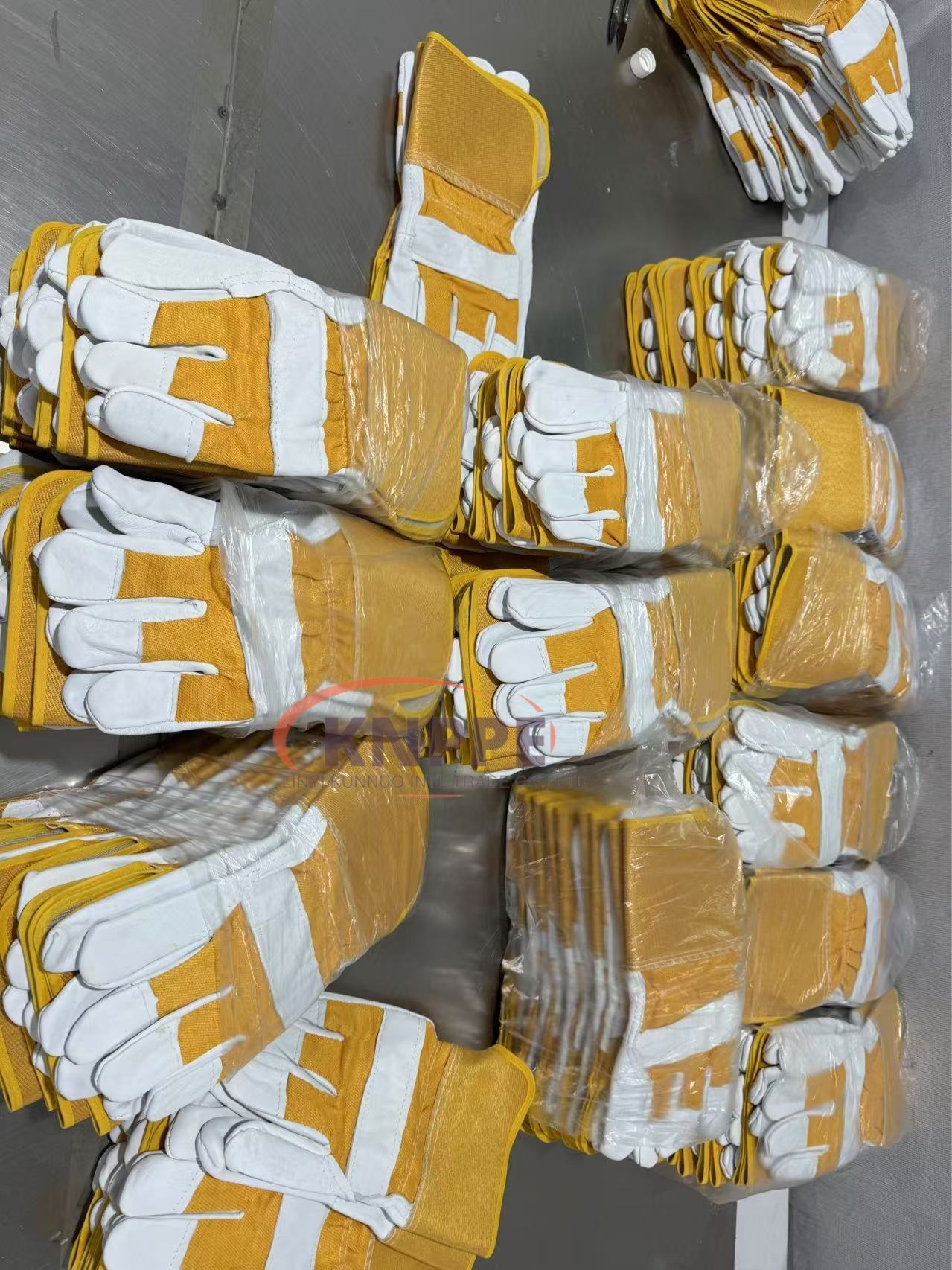 short rigger leather working gloves, sheepskin welder gloves with safety cuffing (1)