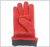 Red Cowhide Leather Gloves with Lining & Reinforcement on The Palm And Thumb Finger