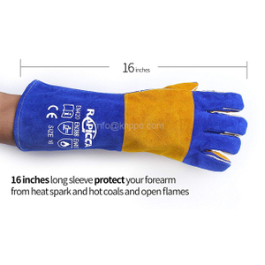 16''long cuffing cowhide leather welder gloves, palm reinforced heavy-duty handling gloves14.jpg