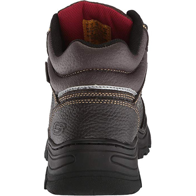 leather safety shoes with steel toecap and sandwich mesh lining