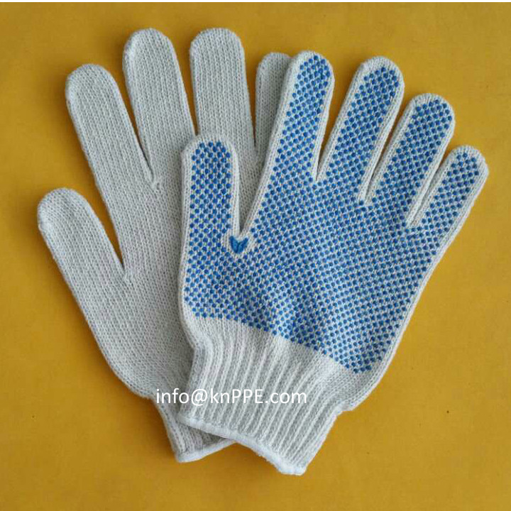 Blue PVC Dotted Anti-slip Safety Hand Working Construction Protective Work Glove