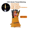 14 Inch 16 Inch Classic Gold Welder Gloves, Genuine Cow Leather Working Gloves with Black Palm Reinforcement