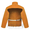 Yellow Cowhide Leather Welding Clothes with Back Open, Full Cow Split Leather Welding Top with Long Sleeves