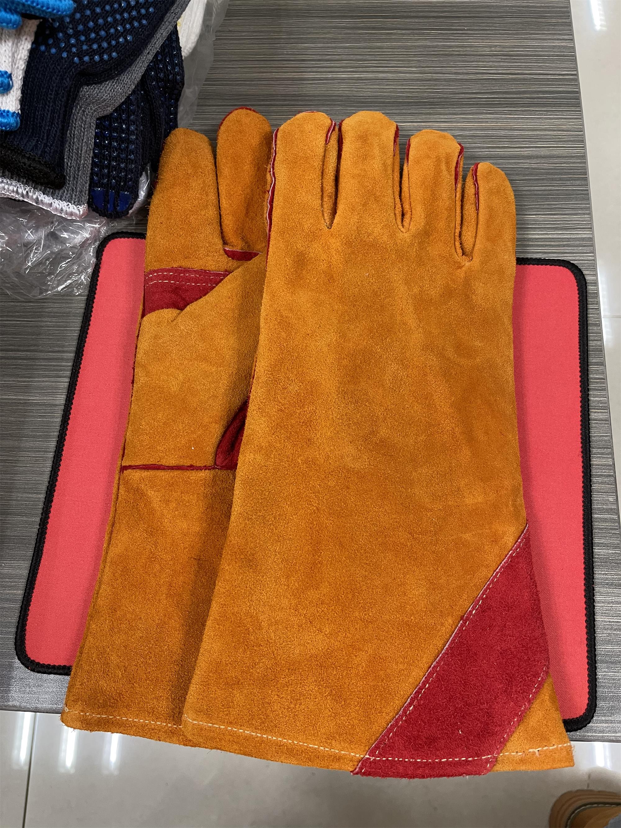 Welder Gloves, Cowsplit Leather Working Gloves, Building Material PPE Items