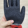 13 Gauge Nylon Latex Palm Coated Working Gloves with Crinkle-Finishing, Red Black Latex Coated Working Hand Gloves