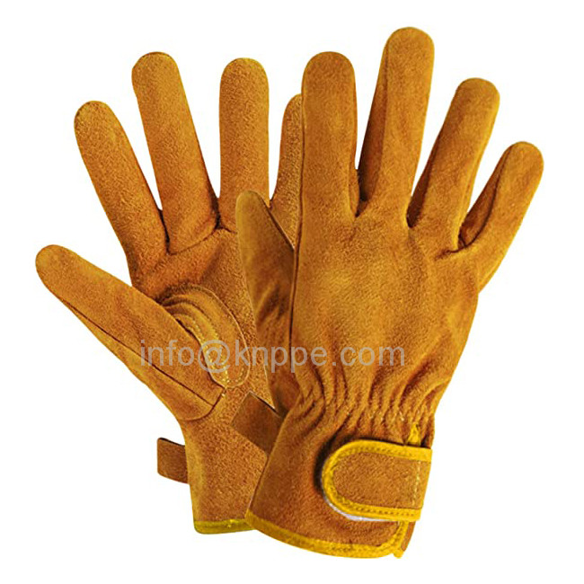10.5 inch short welder gloves, AB grade cowhide leather rigger gloves (2)