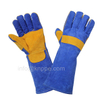 Sapphire Blue Cowhide Leather Gloves with Lining & Reinforcement on The Palm And The Thumb