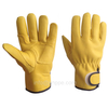Driver Leather Gloves, 10.5'' Goatskin Working Gloves with Fine Cloth Lining 