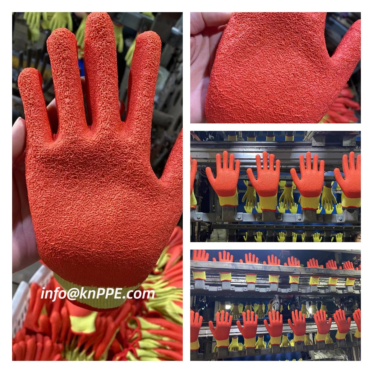 10 gauge orange latex coated gloves