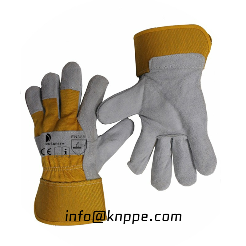 Rigger working gloves, short welder gloves with fleece lining
