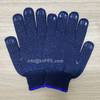 Polka Dotted Safety Working Hand Gloves, Anti-slip Construction PPE Glove 