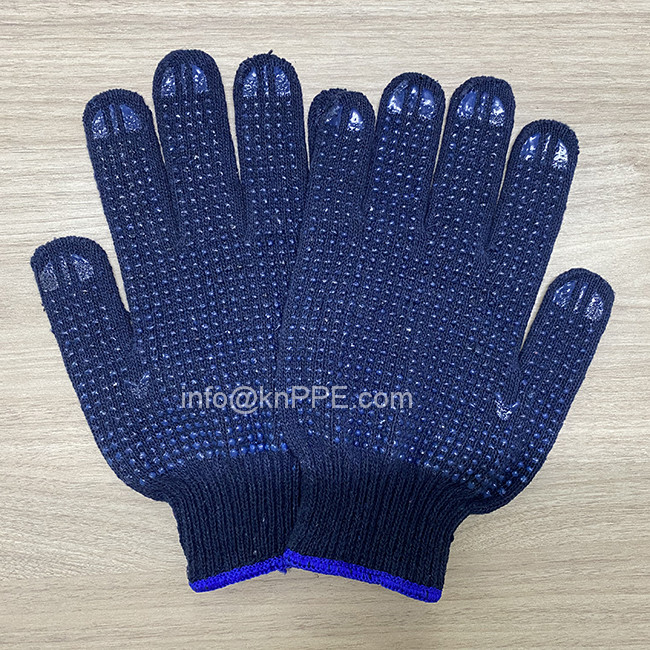 Polka Dotted Safety Working Hand Gloves, Anti-slip Construction PPE Glove 