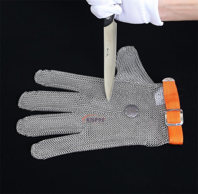 Steel Mesh Safety Work Gloves, 304L Food Grade Processing Safety Gloves