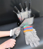 5101-Five Finger Wrist Glove With Textile Strap, Stainless Steel Chainmail Gloves Steel Mesh Gloves for Butcher Slaughterhouse Wholesale Price Manufacturer
