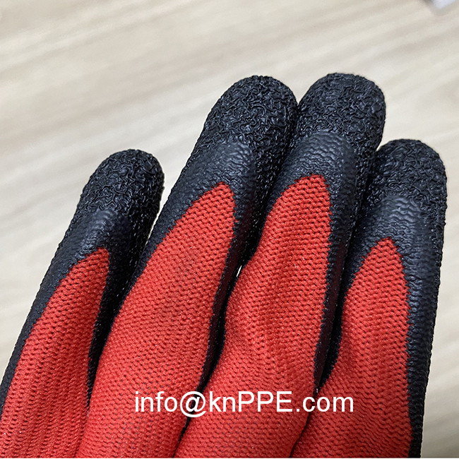 13 gauge red black latex palm coated gloves04