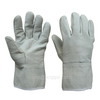 Natural Cowhide Leather Gloves without Lining, 10.5'' Gray Cow Split Working Gloves
