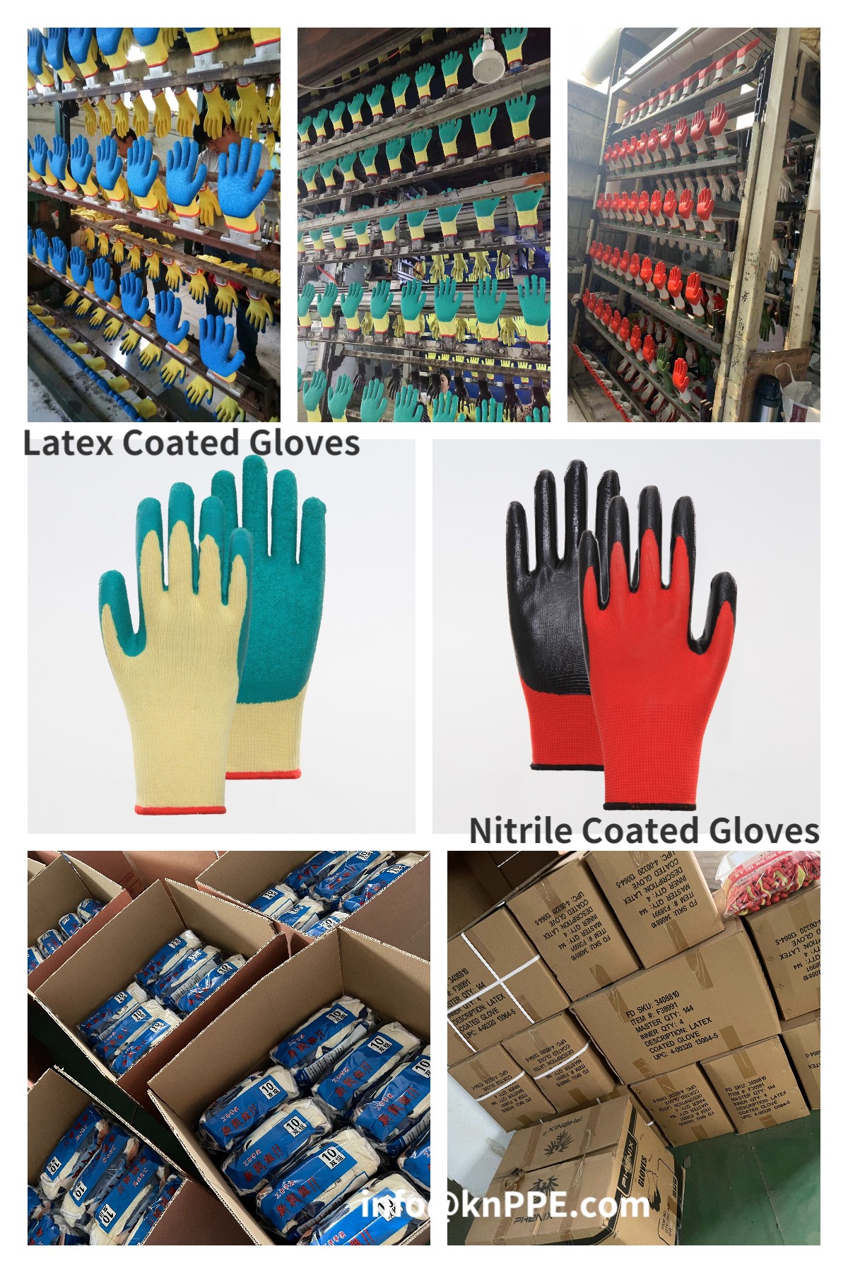 Production Details of Latex & Nitrile Coated Gloves