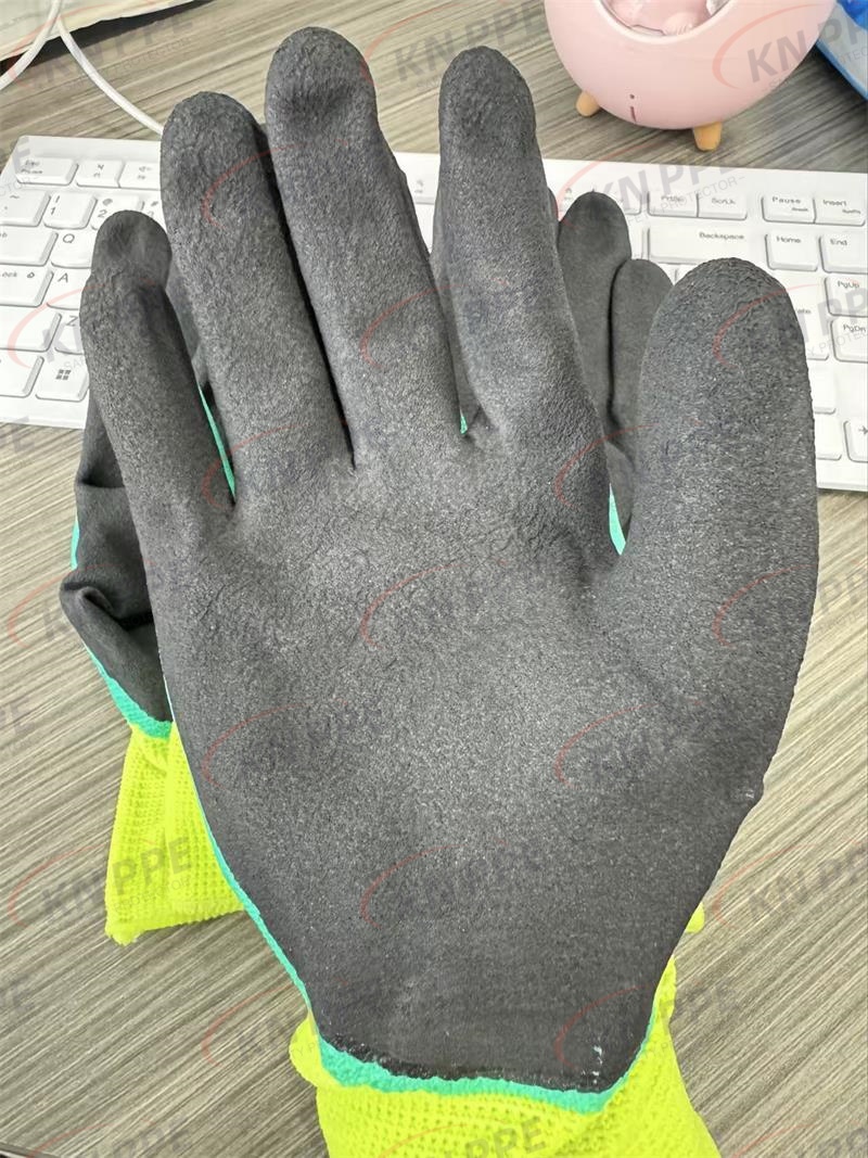 Dual-layer Latex Foam Coated Glove, 13g Breathable Poly Liner Safety Work Hand Gloves