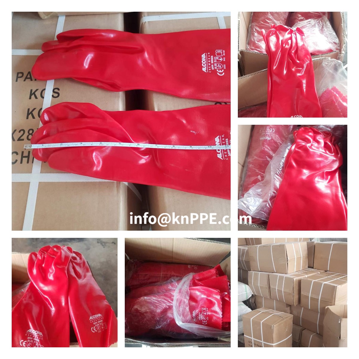 PVC anti oil working safety glove 