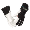 Professional MIG Welding Gloves | Comfort & Heat Resistance Leather Gloves, Black Cuffing TIG Welder Gloves