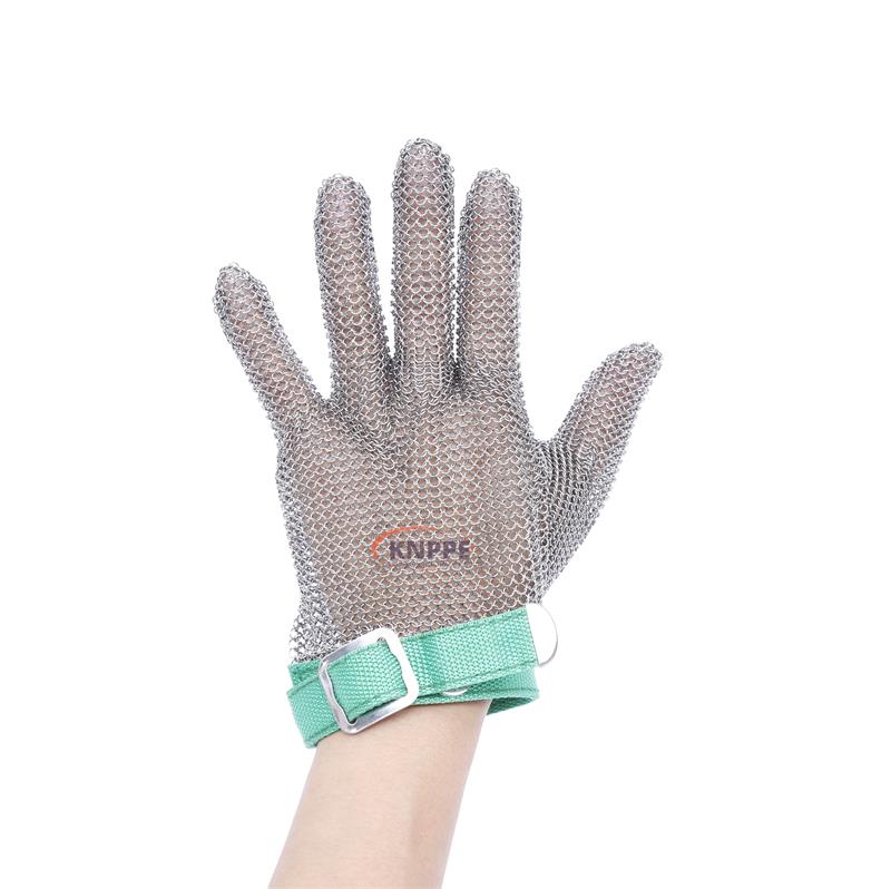 Metal Mesh Butcher Gloves-five fingers, full hand protection (7)