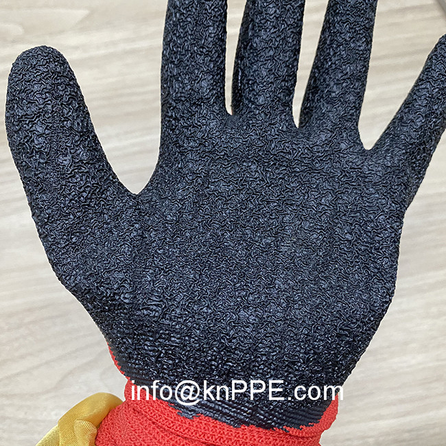13 gauge red black latex palm coated gloves06