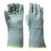 Korea Market Hot Model, Blue Sheeoskin Gloves with No Lining, 14 Inch Goatskin Leather Working Gloves