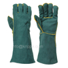23 Inch Dark Green Sheepskin Leather Gloves with Lining, Elbow Length Welding Gloves