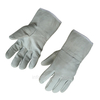 Natural Cowhide Leather Gloves without Lining, 10.5'' Gray Cow Split Working Gloves