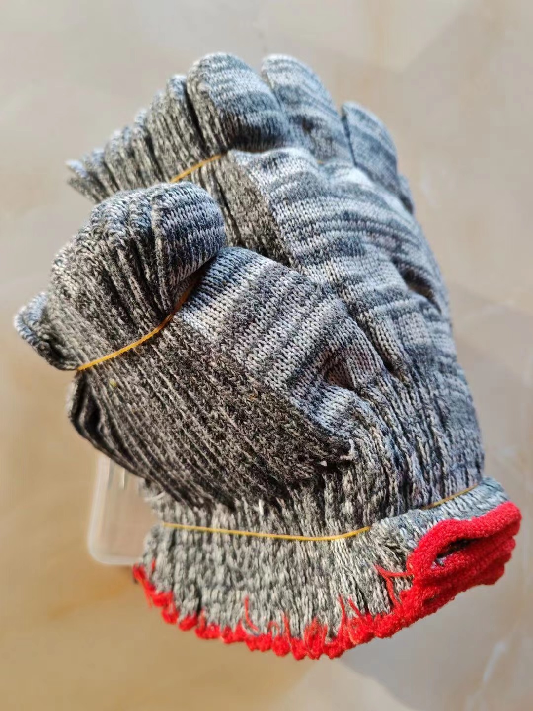 mix-colored knitted glove, gray white knitted gloves, cheap cotton working hand gloves (1)