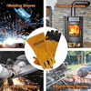 14 Inch 16 Inch Classic Gold Welder Gloves, Genuine Cow Leather Working Gloves with Black Palm Reinforcement