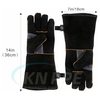 Black Welder Gloves with Partial Palm Reinforcement, Double-palmed Leather Welding Gloves, 16 Leather Welding Gloves