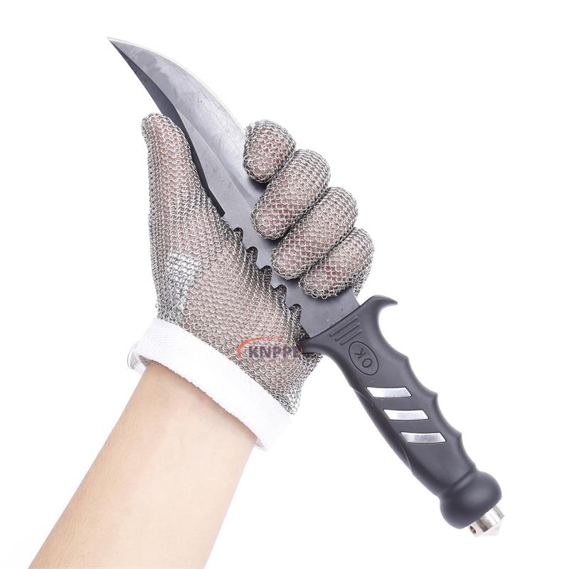 Metal Mesh Butcher Gloves-five fingers, full hand protection (11)