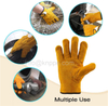 10.5" Yellow Cowhide Split Leather Labor Protective Carrying Working Driver Welding Work Safety Gloves Rigger Gloves