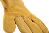 Yellow Cow Split Leather Gloves with Lining & Reinforcement between Thumb And Index Finger, 14 Inch Leather Gloves